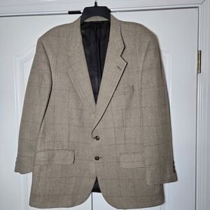 Vintage Burberrys Blazer Brown Houndstooth Sport Coat Jacket‎ 90s Pit To Pit 22"
